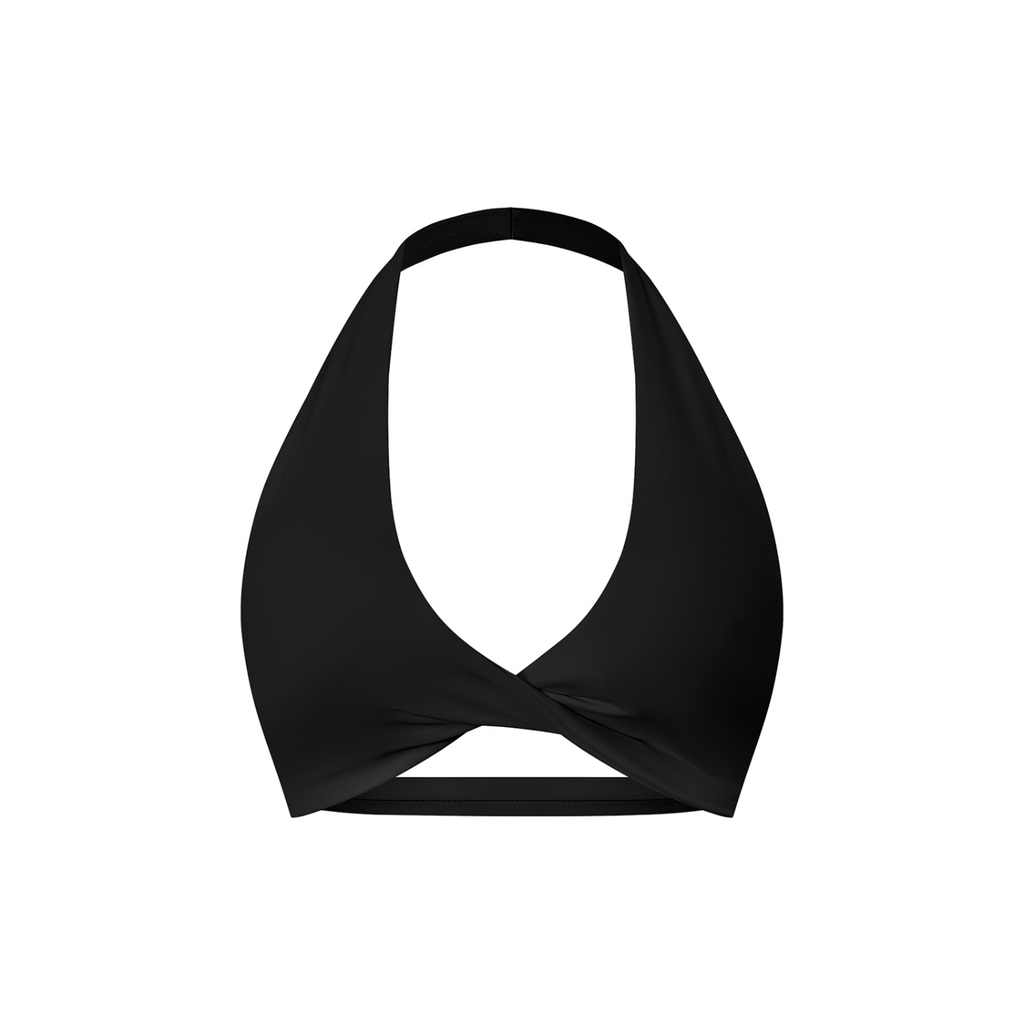 Women's Pleated Halter Sports Bra
