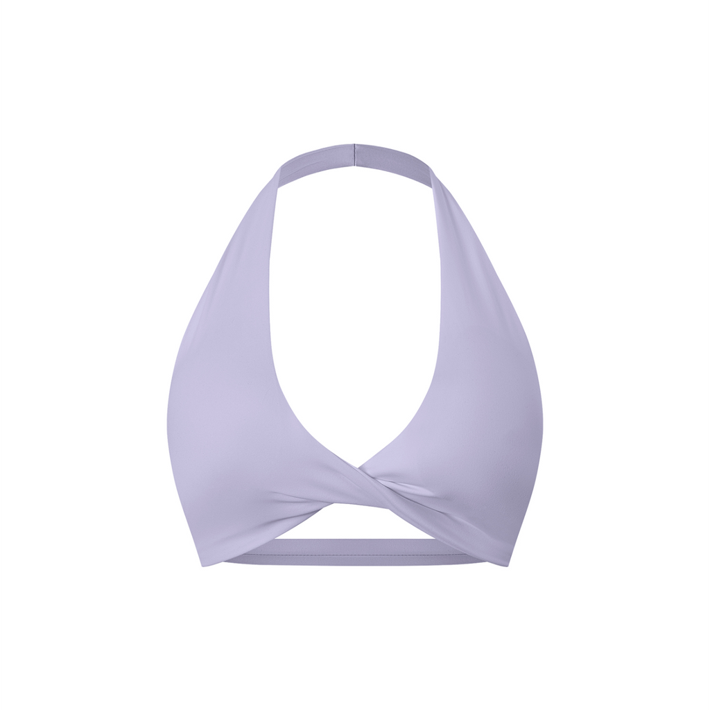 Women's Pleated Halter Sports Bra