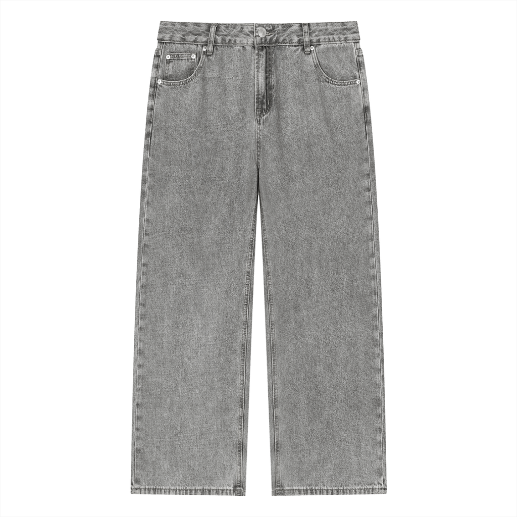 Vintage Wash Straight Leg Jeans